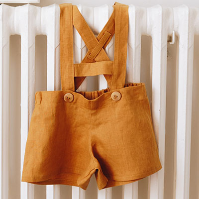 mustard salopette trousers for kids