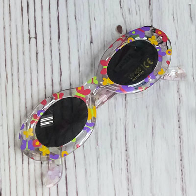 kids glasses with colourful printed flowers