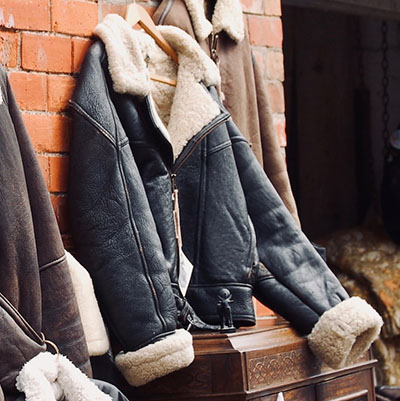 second-hand black leather jacket